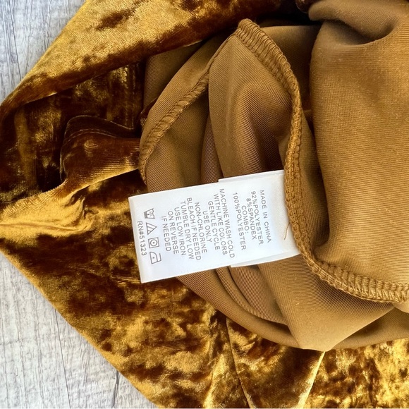 1.State Womens Velvet Slip Dress Mustard Yellow Size L - Picture 10 of 13